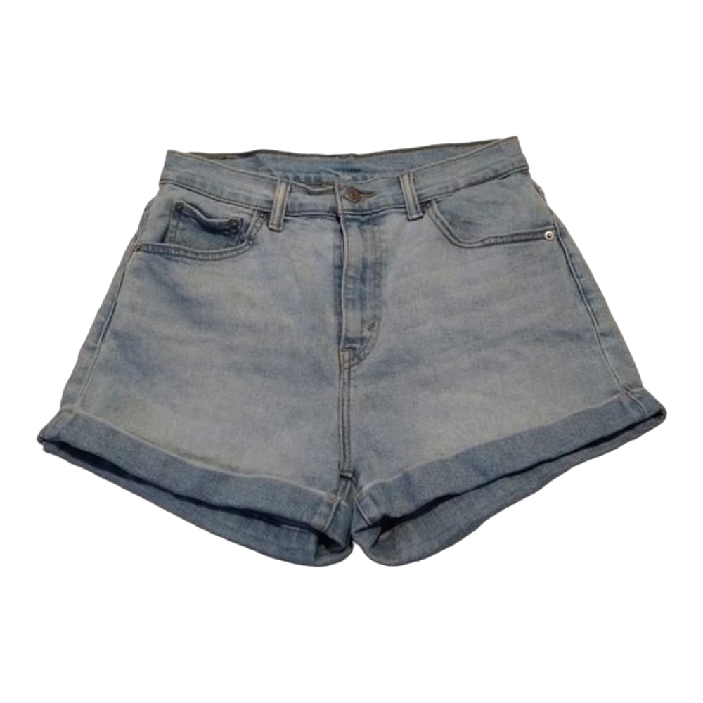 Levi's High-Waist Cut Off Denim Jean Shorts Size‎ 29 Light Blue Cuffed Hem